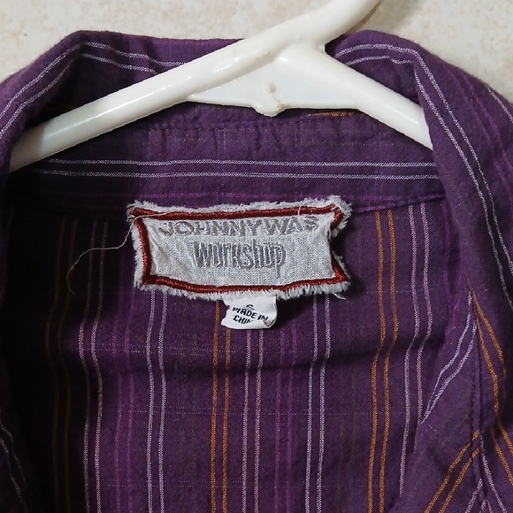 JOHNNY WAS Womens Size S Purple Stripped Embroidered Bell Sleeve Dress/Tunic - Picture 4 of 6